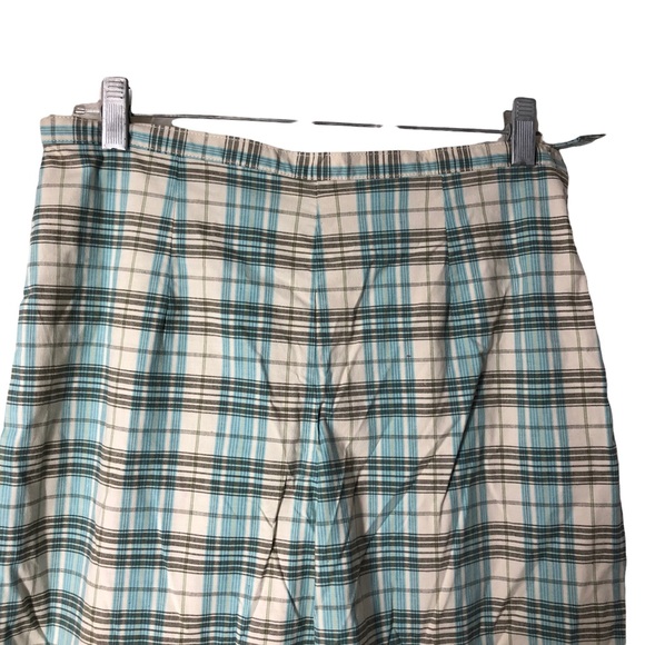 NWT White Stag Mid Calf Capris Pants, Academia Plaid SZ 8 Side Zip Wide Leg - Picture 3 of 8